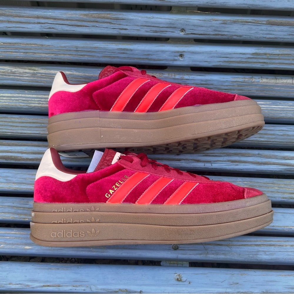 Adidas Gazelle Bold Red Lowtop Sneakers - Picture 4 of 9